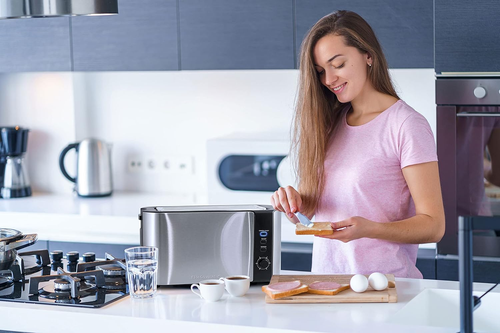 ECT-3100 Tostapane a Fessura Lunga 4 Fette, Riscaldare, 6 Impostazioni Toast, Scongelare, Annulla Fu - Foto 8 di 12