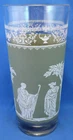 Vtg 8" Tall Jeanette Hellenic Wedgwood Jasperware Cocktail Shaker Glass Bottom