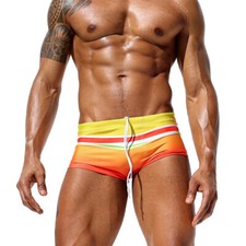 Zonbailon Men's hot spa shorts low rise flat Angle breathable swimming trunks