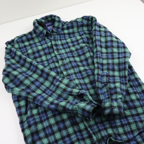 Vtg Pendleton Wool Lamont Board Shirt Mens Small Blue Green Shrunk Scraps Fabric - Picture 3 of 8