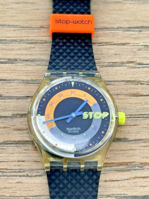 SWATCH UHR SSK100 ''COFFEE BREAK'' 1992 ORIGINAL STOPPUHR FUNKTIONIERT SCHÖN