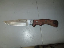 Vintage Sir Lawrence Fixed 6" Blade Knife Stainless Steel Wood Handle Japan