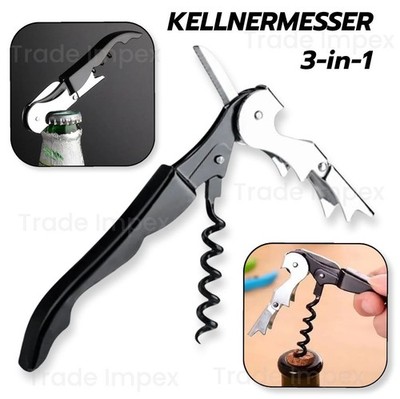 Kellnermesser Korkenzieher 3in1 Messer Flaschenöffner Weinöffner