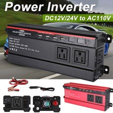 2500W Power Inverters for Vehicles-DC 12v/24v to 110v AC Car Inverter Converter