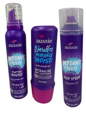 AUSSIE Instant Freeze Mousse, Hair Spray 3 Minute Miracle Moist Conditioner S
