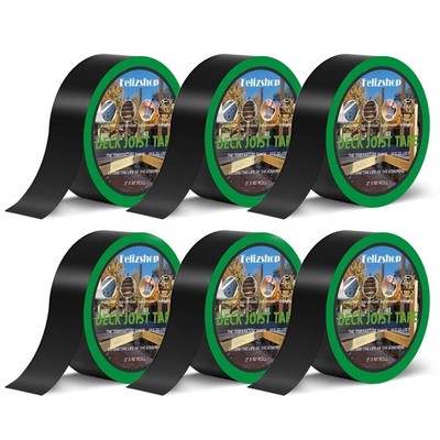 Deck Joist Tape 2 x 50 Flashing Butyl 6 Rolls Black ZCX-Tape-2-6R Felizshop
