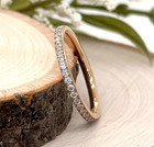 2mm Polished Rose Gold Titanium Band full Pave CZ Scratch-Free Christmas Ring — photo 1