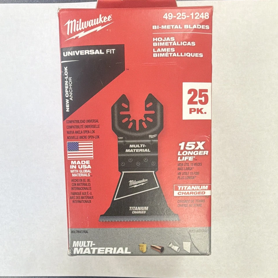 Milwaukee 49-25-1248 Bi-Metal Multi-Material Oscillating Blades Universal 25 - Image 1 of 4