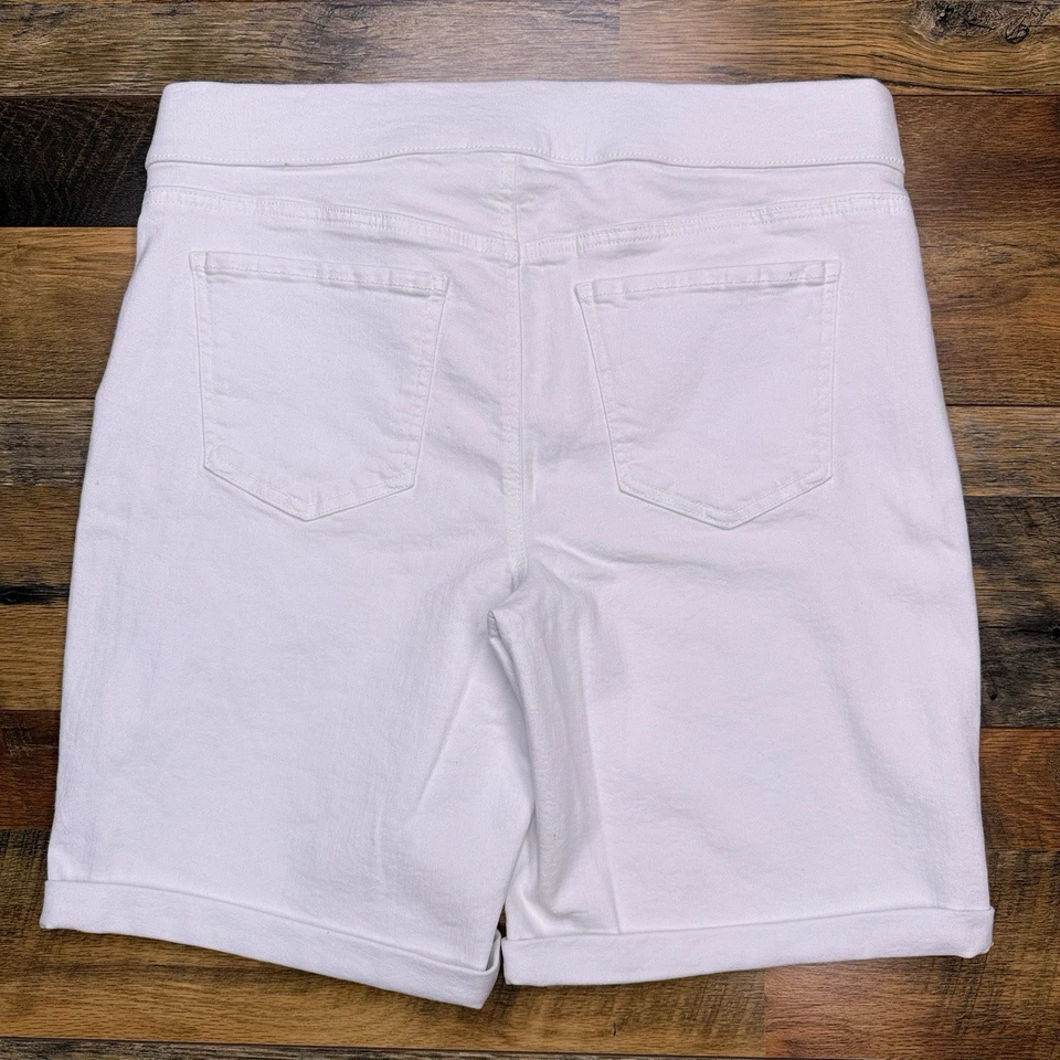 NYDJ Pull On Shorts Womens 12 White High Rise Stretch Rolled Cuff - Image 2 of 4