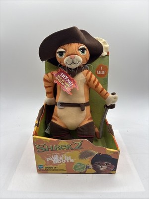 VTG 2004 Hasbro Dreamworks Shrek 2 Talking Puss In Boots 12  Plush NEW SEALED