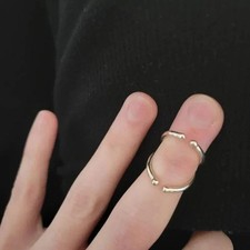 Anillo de férula de cisne ajustable de plata de ley 925: artritis hecha a mano