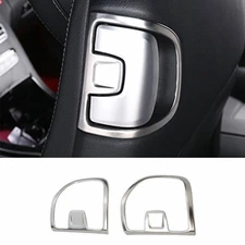 Matte Sliver Steel Seat Button Handle Cover Trim 2PCS For Benz C-Class 2016-2021