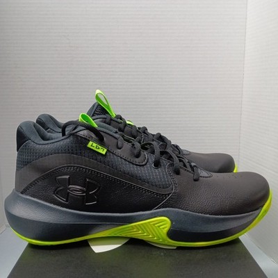 Under Armour Lockdown 7 Basketball Shoes Men's Size 12 Black Green Sneakers