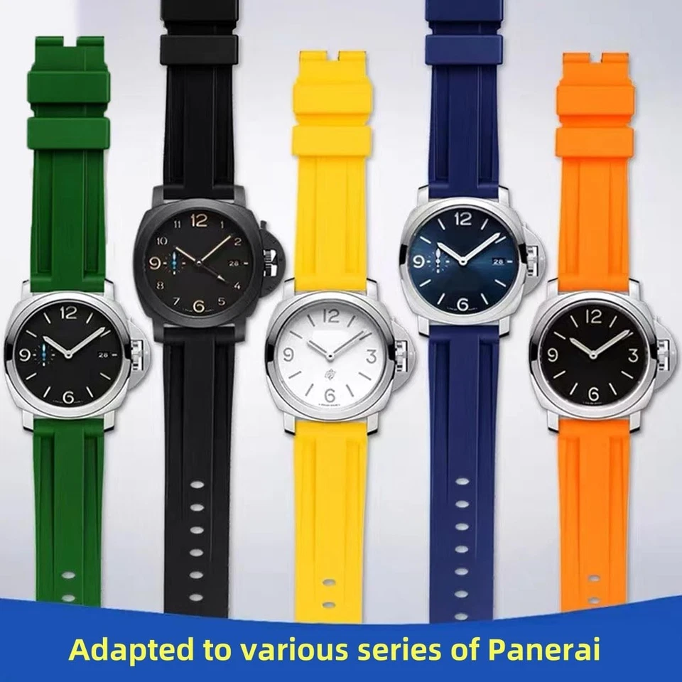 Bracelet en Caoutchouc Panerai Bracelet de Montre 22mm 24mm Bracelet de Montre - Photo 4/4