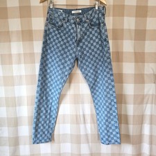 PacSun Slim Taper Checkerboard Jeans Mens 30x30 Blue Denim Straight Leg Pants