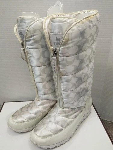 Coach Jolt White Winter Boots Women's Size 9B W/ ORIGINAL BOX