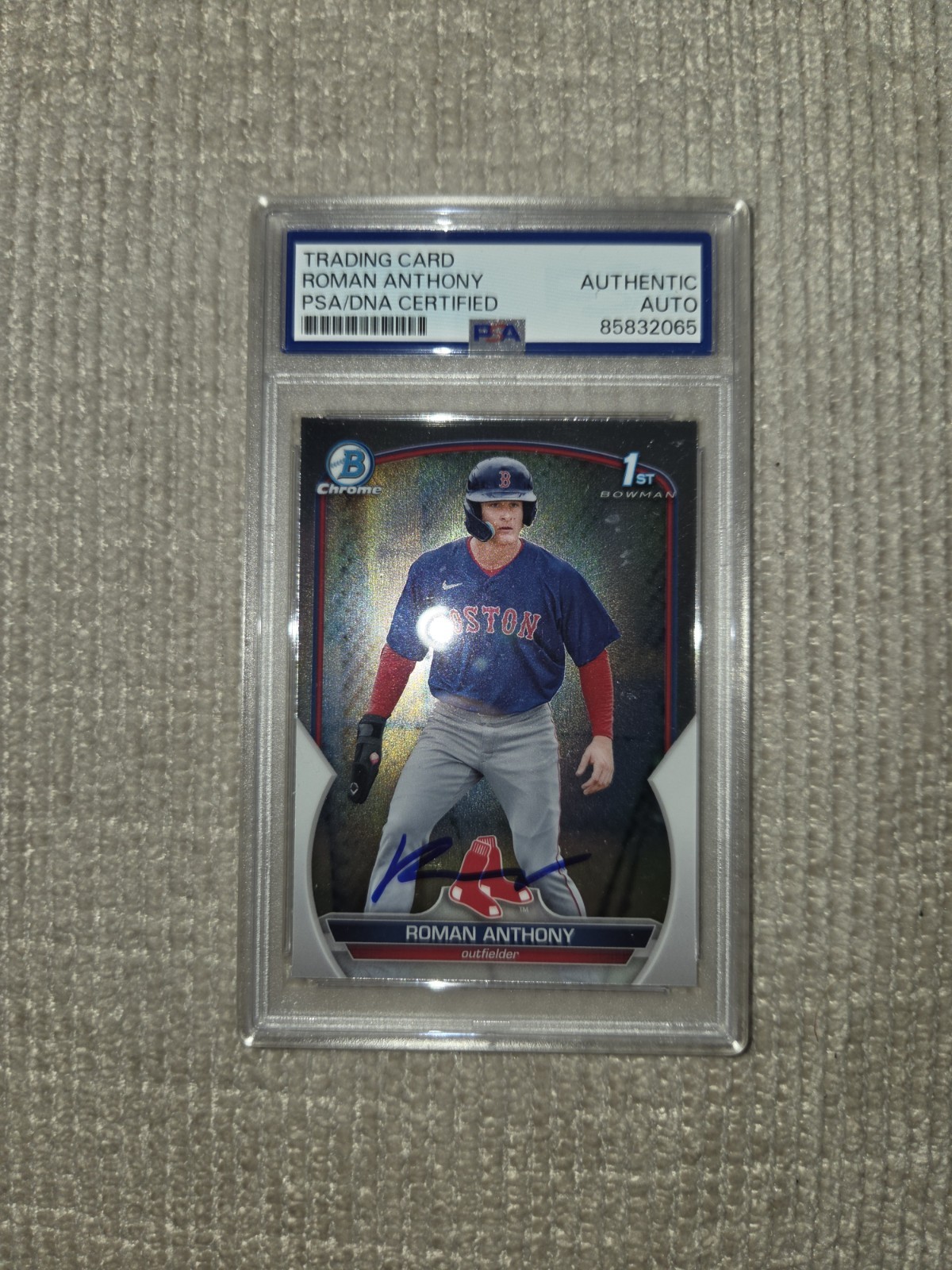 Roman Anthony Signed 1st Bowman Chrome Auto Boston Red Sox PSA AUTHENTIC