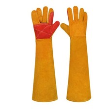 60cm Cowhide Welding Gloves with 23.6 Inch Sleeve for Flame and Spark Safety