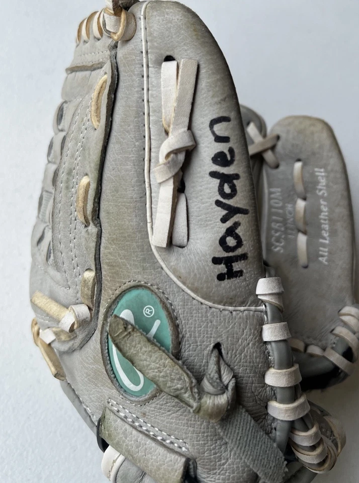 Rawlings Sure Catch SCSB110M Fastpitch Softball Glove Teal Grey RHT Leather 11" - Image 3 of 4