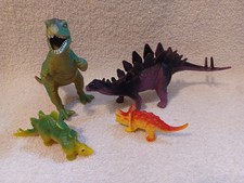 4-pc Vintage Dinosaurs Collectable Toys, A-108