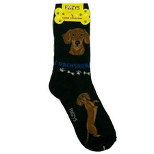 Dachshund Foozys Fun Novelty Crew Socks 1 Pair - Black 