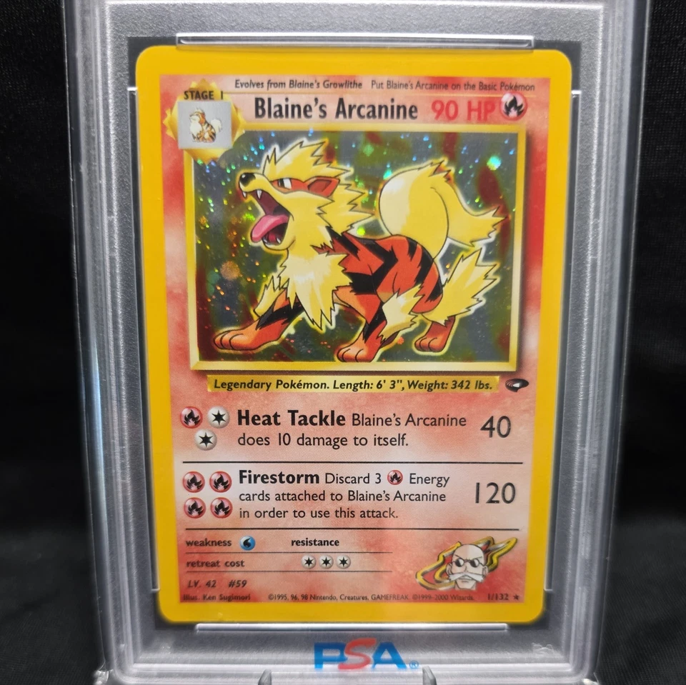 PSA 9 (OLD CERT) Blaine's Arcanine 1/132 Gym Challenge Holo - Image 3 of 4