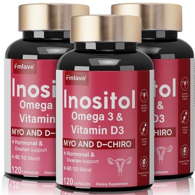 3pc Myo & D-Chiro Inositol - Hormonal Balance & Fertility, Ovarian Health 360ct