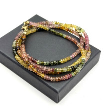 Turmalin Schmuck-Set Halskette & Armband facettiert – 925 Silber Verschluss