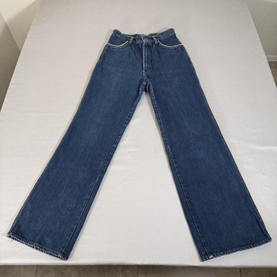 Vintage Jeans Womens 13 Blue Bare Back Bootcut Denim Pants Western Cowgirl 90s