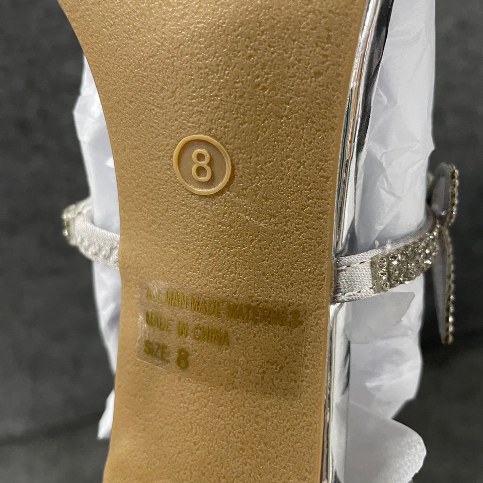 Tacones de aguja WILD DIVA estrás para mujer talla US 8 plateados Foto 3 de 4