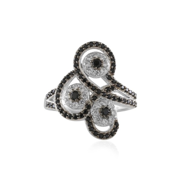 Cavill Ring 0,82Ct Schwarzer Spinell Zirkon 925 Silber Damen Schmuck-image