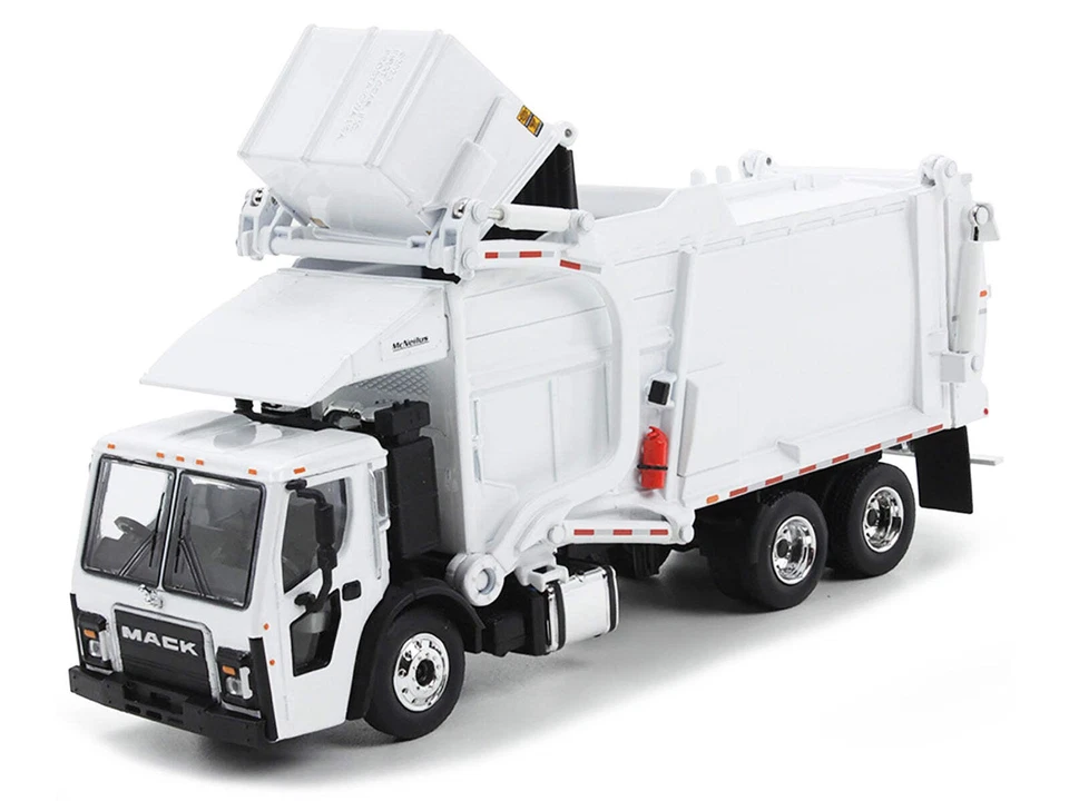 Mack LR Refuse Garbage Truck with McNeilus Meridian Front Loader White with Tras - Image 2 of 4