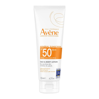 Avène Sheer Mineral Sunscreen Broad Spectrum SPF 50 Face and Body Lotion 4.23 Fl