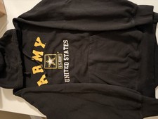 Army U.S Army United States Black Logo Hoodie Men  s Around Size Large