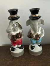 Jim Beam 1964 Regal China Republican Elephant Democrat Donkey Boxing Decanters
