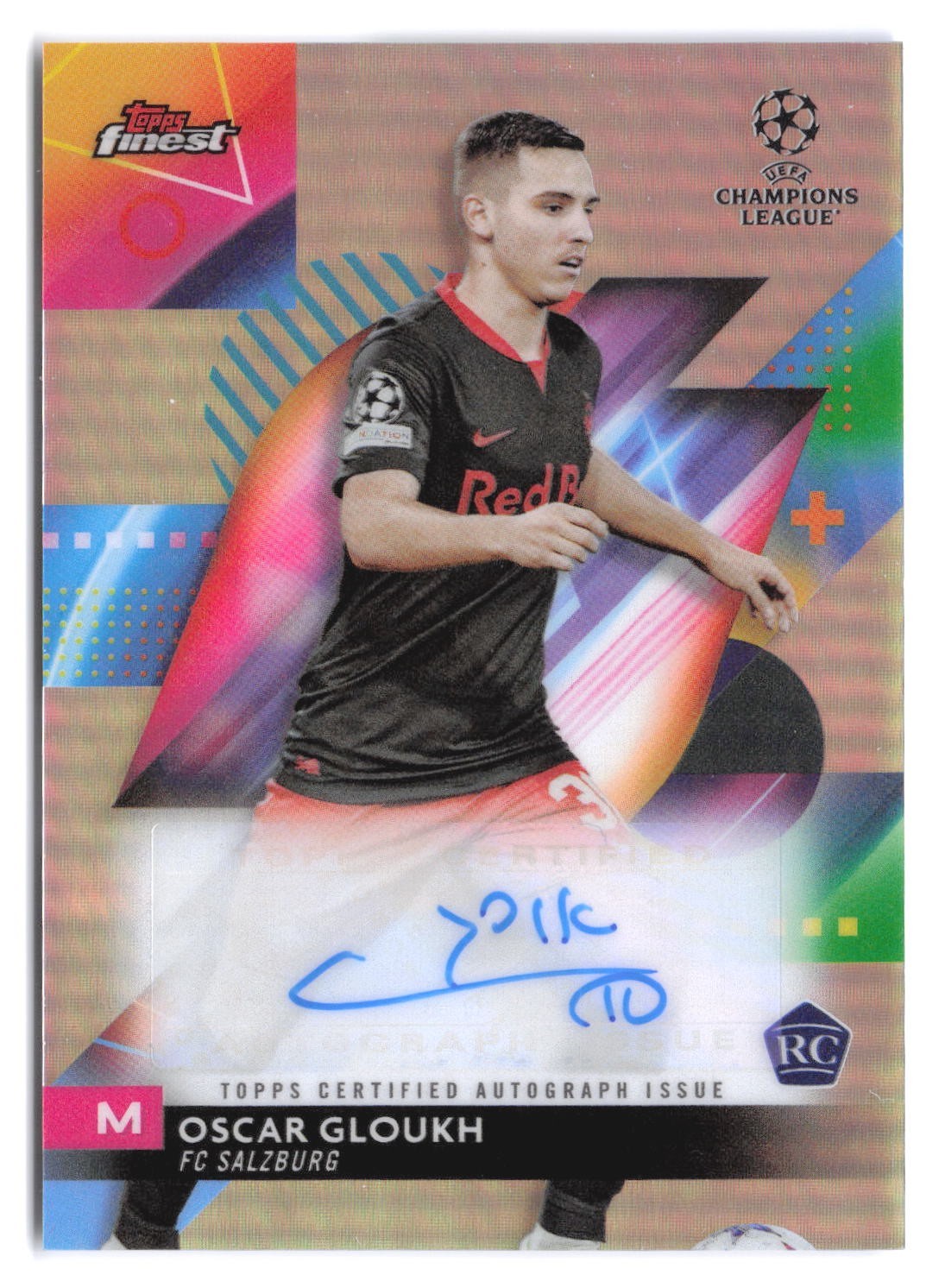 2023-24 Topps Finest UEFA - Oscar Gloukh Refractor Rookie Autograph RC Auto