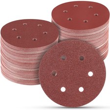100 PCS 6 Inch Sanding Discs, 6 Hole Hook and Loop Sandpaper 60 80 120 240 400 G