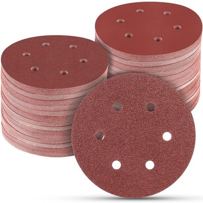 100 PCS 6 Inch Sanding Discs, 6 Hole Hook and Loop Sandpaper 60 80 120 240 400 G