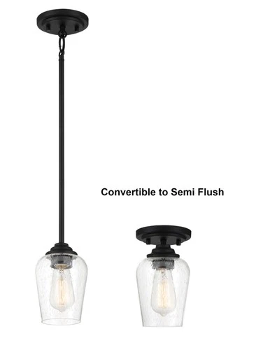 Minka Lavery 4921 Shyloh 1 Light 5"W Vantage Convertible Mini - Coal - Picture 5 of 7