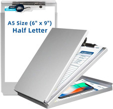 Aluminum Clipboard with Storage Memo Size Recycled Metal Form Holder