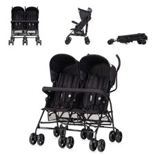 Chipolino Zwillingskinderwagen Double Point klappbar Korb Sonnendach Frontbügel