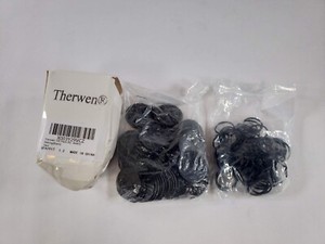 Therwen 100 Pack Round Stamping Blanks Stainless Steel Tags 80 Rings Black 1.2"