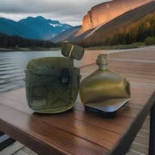 US MILITARY ISSUE 2 QT Canteen Cover mit Flasche olive drab neu