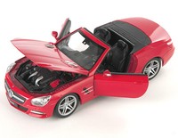 Blitz Versand Mercedes Sl 500 Cabrio 2012 Rot Red Welly Modell Auto 1:24 Neu Ovp