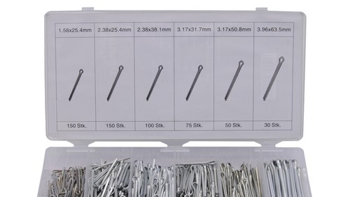 555 tlg Splinte Sortiment 6 Gr. sicherungssplinte sicherungsstifte Set verzinkt - Bild 6 von 8