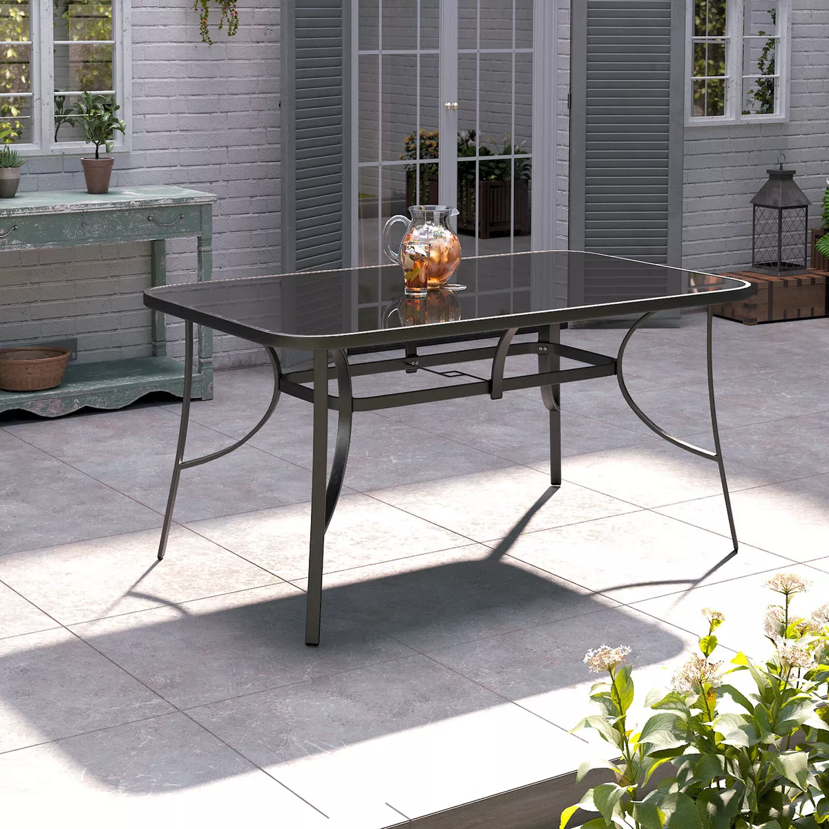 Metal frame outdoor table deals
