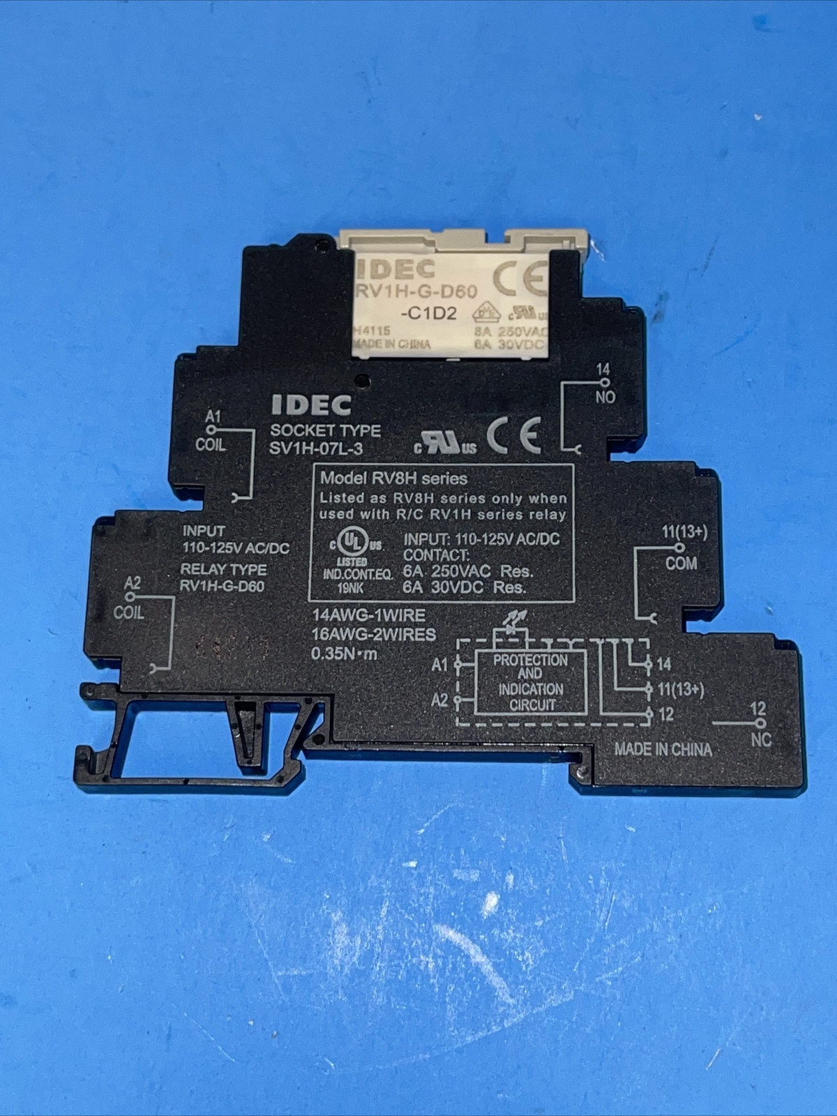 "LOT OF 20 " IDEC SV1H-07L-3 SOCKET TYPE W/ IDEC RV1H-G-D60 RELAY