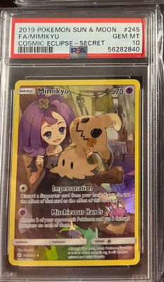 PSA 10 Mimikyu Sun & Moon Cosmic Eclipse 245 Full Art Secret 2019
