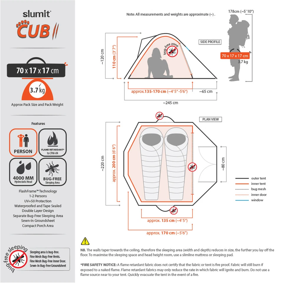 1-2 Man Automatic Instant Double Layer Pop Up Outdoor Camping Tent Waterproof - Image 3 of 4