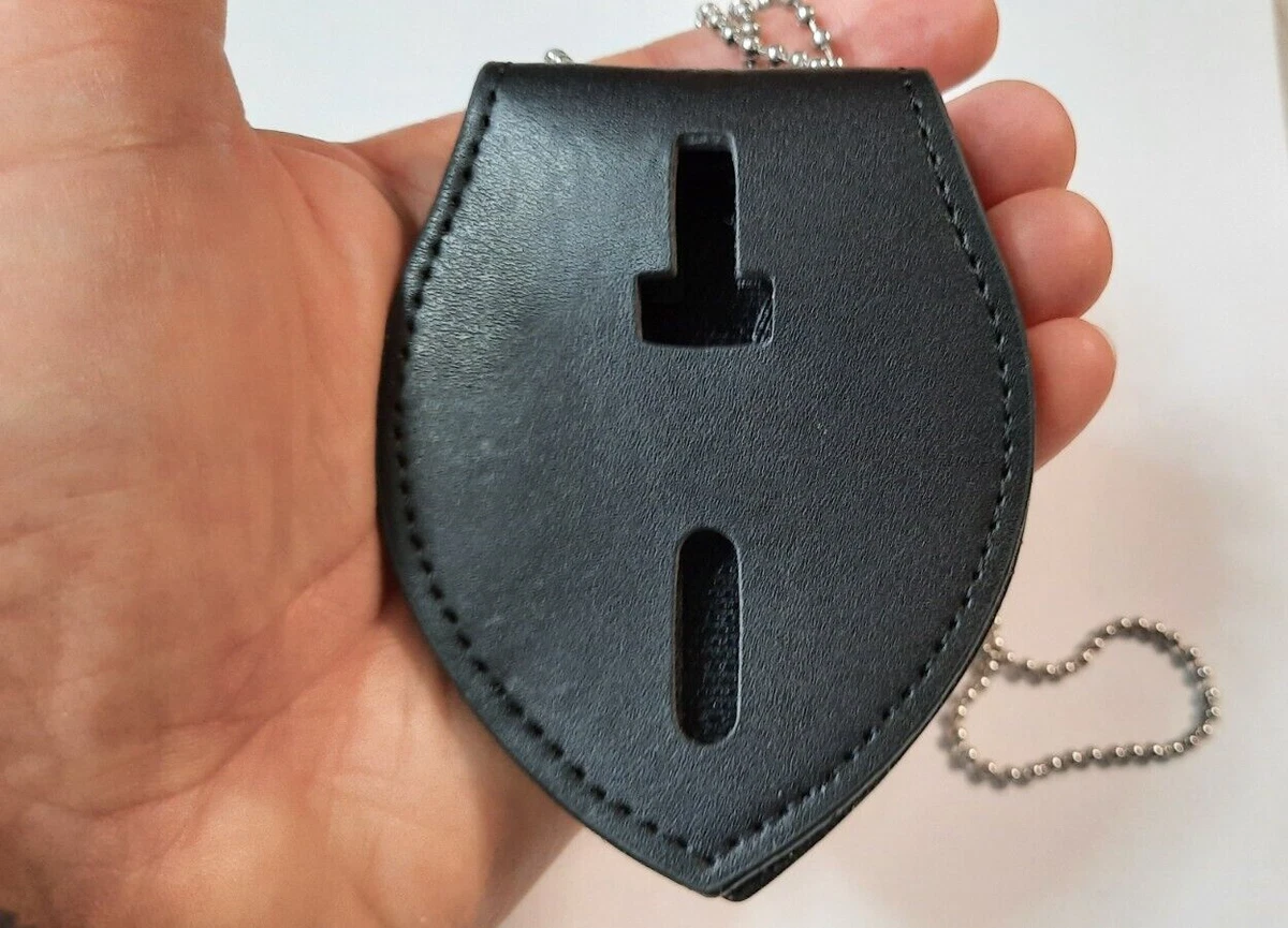 BADGE HOLDER mit Gürtel-Clip + Kette für Police Abzeichen USA Marke belt + neck